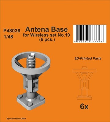 MW22 CMK P48036 ANTENA BASE FOR WIRELESS SET NO.19 1/48 (6 PCS.)  ACCESSORIES