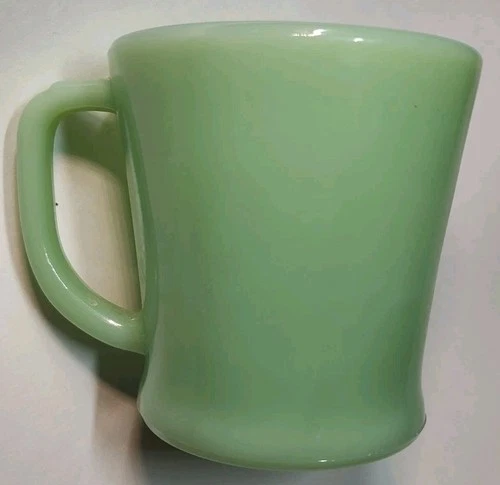 Vintage Fire King Oven Ware Jadeite Restaurant D Handle Coffee Mug