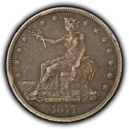 1877-S $1 US Silver Trade Dollar - Original VF/XF - SKU-B5879