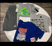 New Adidas Nike Boys Size XL 3 Shirts Short Sleeve 1 Shorts NWT Lot Of 4
