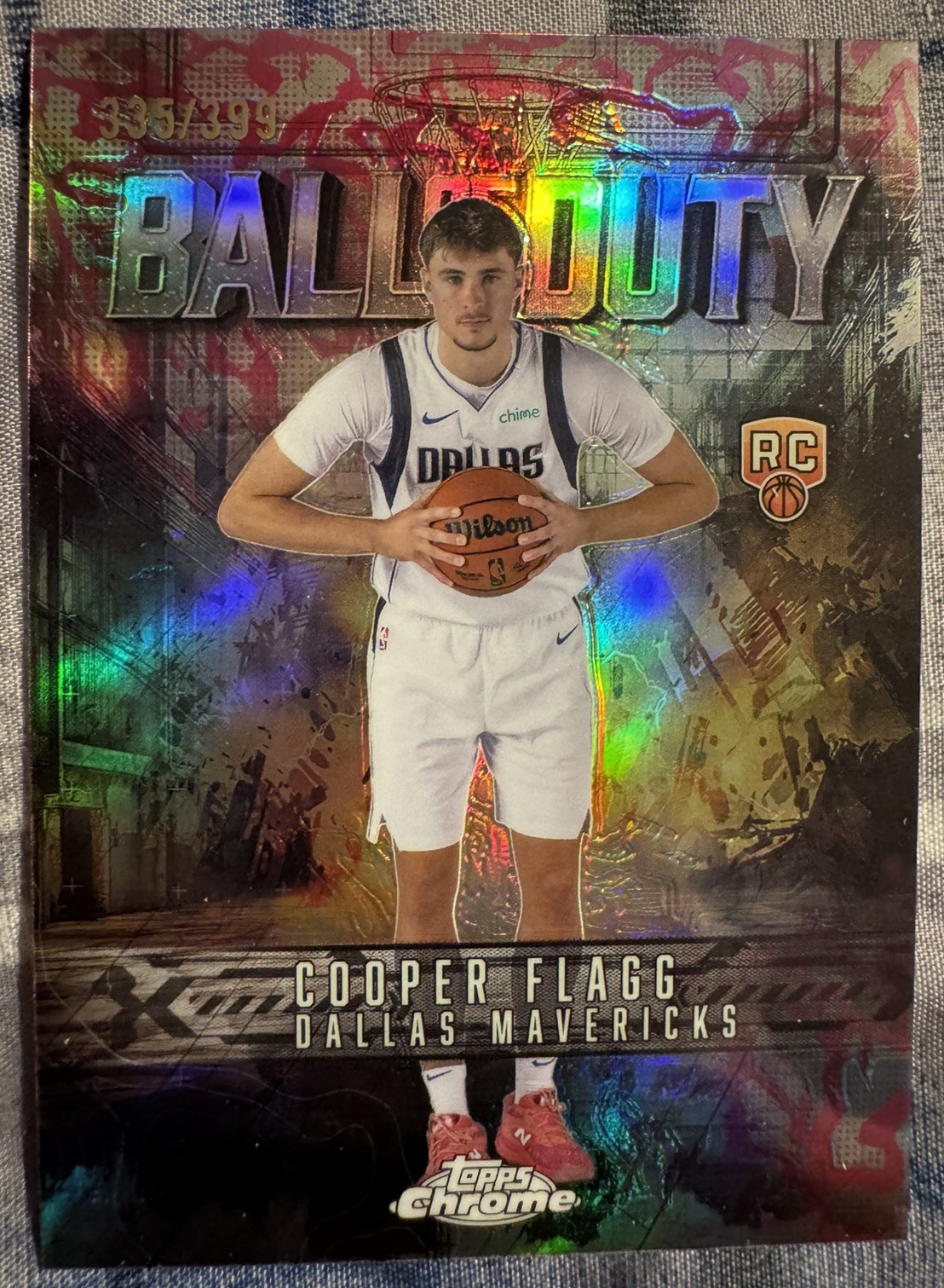 2025 Topps Chrome Cooper Flagg RC Ball Of Duty /399 Dallas Mavericks Rookie