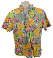 Chubbies The Nutter Hawaiian Popover Shirt Mens Medium Pineapple USA Made Tropic