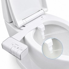 Bidet Fresh Water Spray Kit Non Electric Toilet Seat Attachment with Dual Nozzle