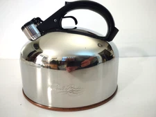Vintage Paul Revere Ware 3 Qt. Copper Bottom Whistling Tea Kettle