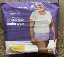 Amazon Basics Women's Protective Underwear. Size: XXL. 14 Pakc