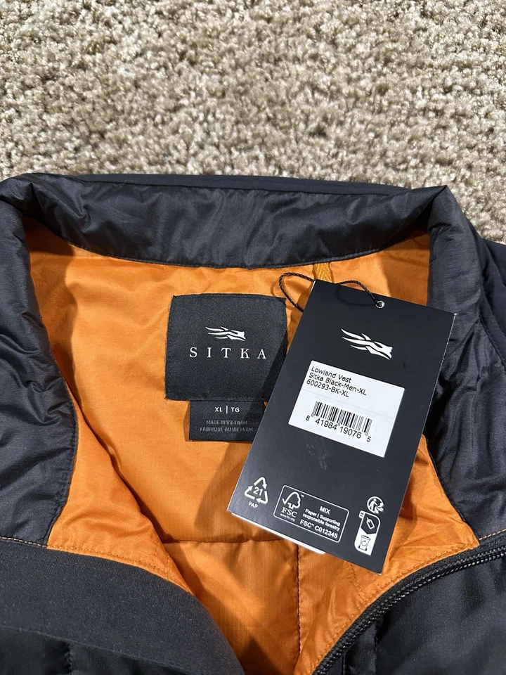 Sitka Mens XL Lowland Vest - Black . - Image 2 of 4