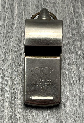 Vintage Noble Metal Whistle Made in Japan Silver Tone Coach Referee Sports Gear