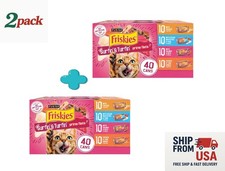 Friskies Surfin'  Turfin' Prime Filets Cat Wet Food Variety Pack, 5.5 oz x 80ct