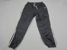 Vintage adidas Pants Mens Small Black Track Zip Hem Stripes Windbreaker 80s 90s