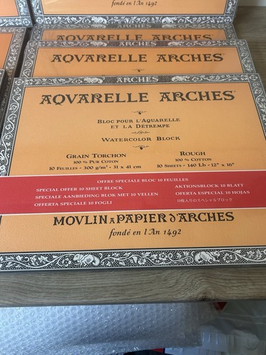 MOVLIN A PAPIER D'ARCHES J. PERRIGOT POUR L'AQUARELLE WATERCOLOUR PADS PAPER X 7 - Picture 2 of 3