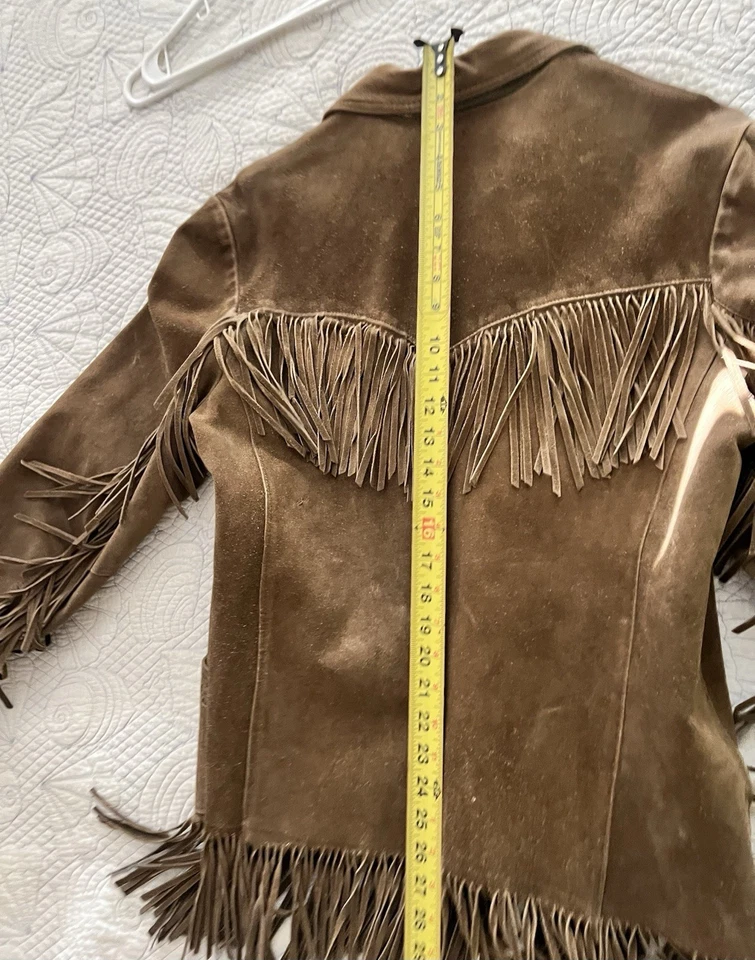 Pioneer Wear Leather Jacket Fringe Suede Coat Western Hippy Vtg 60s 70s Women’s - Image 4 of 4