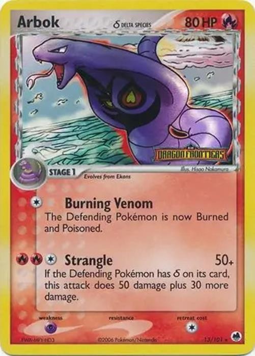 Arbok (Delta Species) - 13/101 - Pokemon Dragon Frontiers Reverse Holo Rare LP