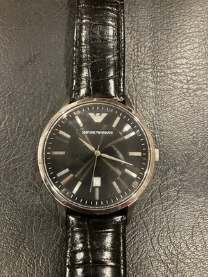 Emporio Armani AR2411 Mens Watch Leather Band Renato Classic Water Resistant 50M