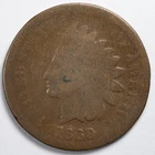 1869 Indian Head Penny Cent About Good (AG)