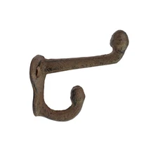 Cast Iron Acorn Double Wall Hook Key Towel Coat Purse Door Hanger Brown 2 3/4"