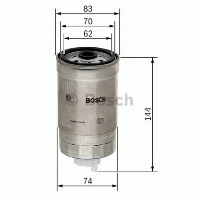 Bosch Kraftstofffilter LHD RHD Durchmesser 80,2 mm 1457434516