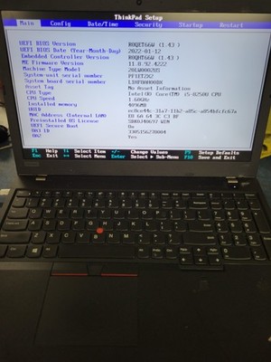 Lenovo ThinkPad L580 i5-8250U 4GB RAM *AS IS/No HDD/No OS/*BIOS* | LP474