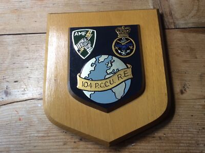 VINTAGE HANDBEMALT ROYAL INGENIEURE 104 P.C.C.U. A.M.F. PLAKETTE/SCHILD