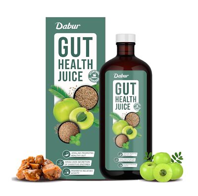 Dabur Gut Health Juice - 1L | All in one Digestive-Care Solution. 2 Packs. 2 Ltr