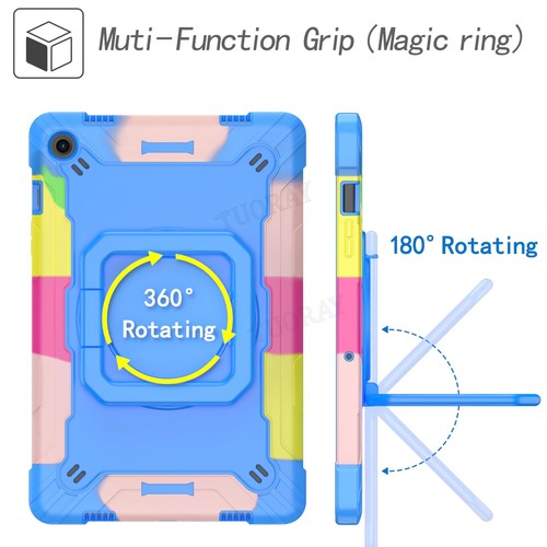 For Samsung Galaxy Tab S9 FE S8 S7 A9 Plus A8 A7 Hybrid Rugged Case Stand Cover - Picture 14 of 46