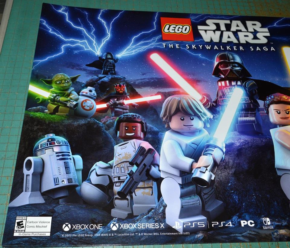 LEGO STAR WARS THE SKYWALKER SAGA 2022 ORIGINAL 17x26 VIDEOGAME PROMO POSTER! - Image 3 of 3