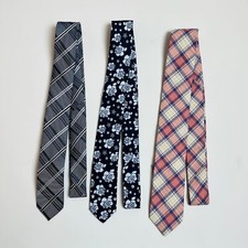 Set of 3 Neck Tie for Men Skinny Tie Madness Multi colored Checkered NEW