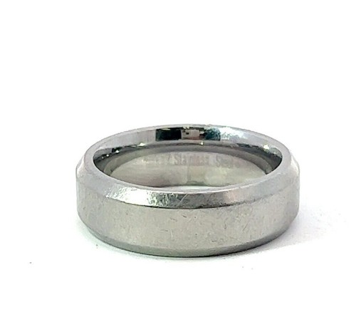 Triton 7mm Stainless Steel Satin Center Polished Beveled Edge Band Ring 