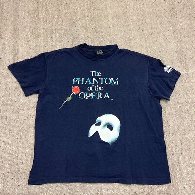 Vintage The Phantom Of The Opera Shirt Mens Large Black 1990s Roots