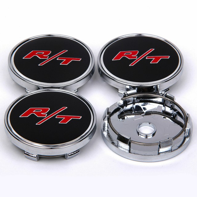 4Pcs 60mm 2.36” RT Racing Wheel Center Caps Hub Aluminium Emblem Badge