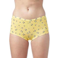 No Boundaries Women's Cotton Boyshort Panties Size MEDIUM Yellow Ditsy Floral