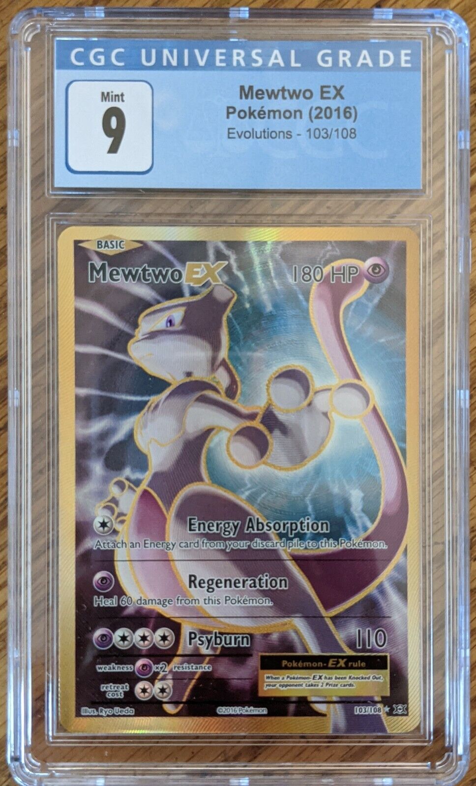 Mewtwo Pokemon Zukan Card Carddass Japanese FL.103 Fire Red Leaf