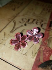 Pink Flower Stud Earrings
