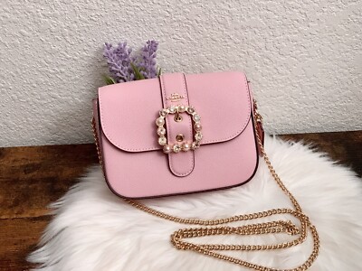 Coach Gemma Crossbody With Jeweled Buckle CE622 Gold/Powder Pink