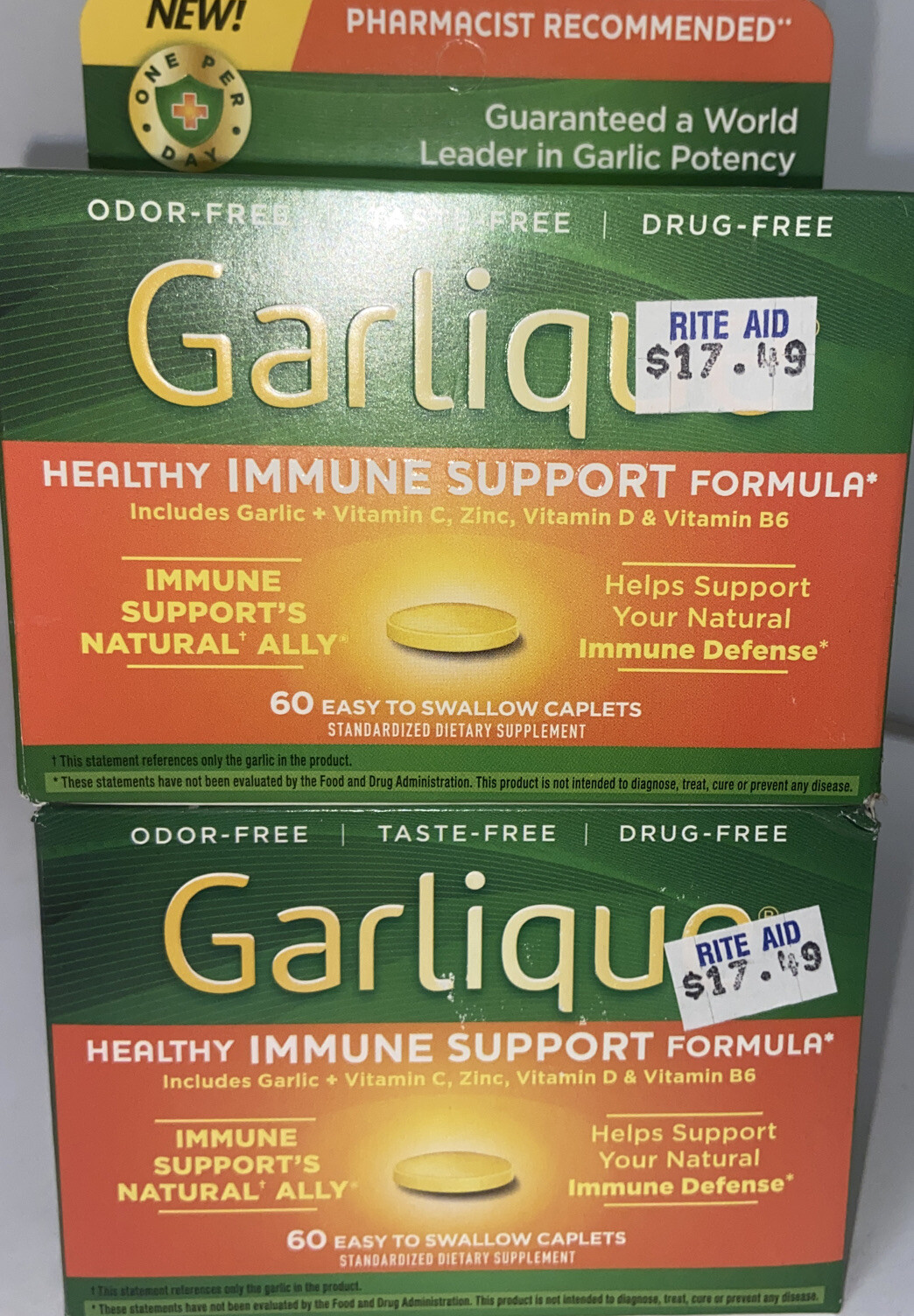 Garlique Healthy Immune Support Formula Dietary Supplement 60 Caplets