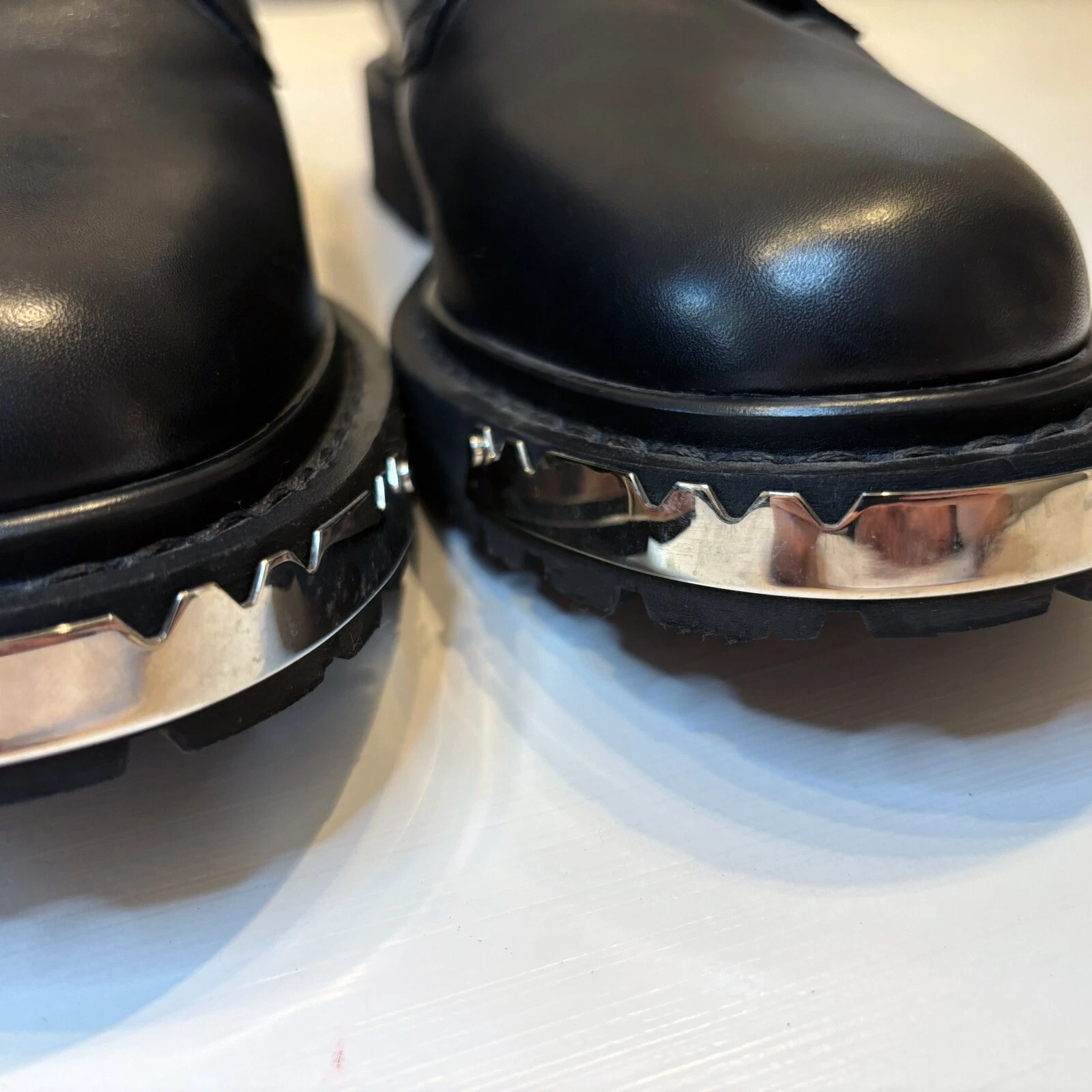 Scarpe derby da uomo Celine Paris Homme Ranger in pelle nera nuove senza etichette taglia EU 46 US 13
