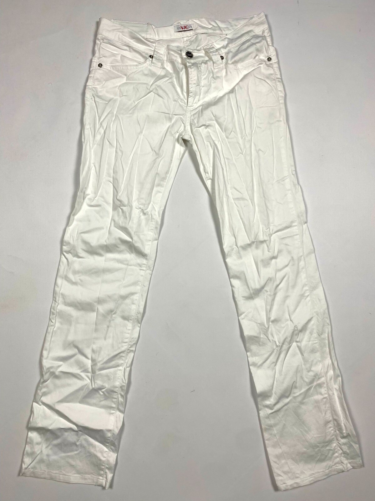 VERSACE White Denim Straight Jeans W28 IT42 Slim Fit Luxury