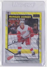 20-21 OPC PLATINUM MARQUEE ROOKIES NEON YELLOW SURGE GUSTAV LINDSTROM #182 WINGS
