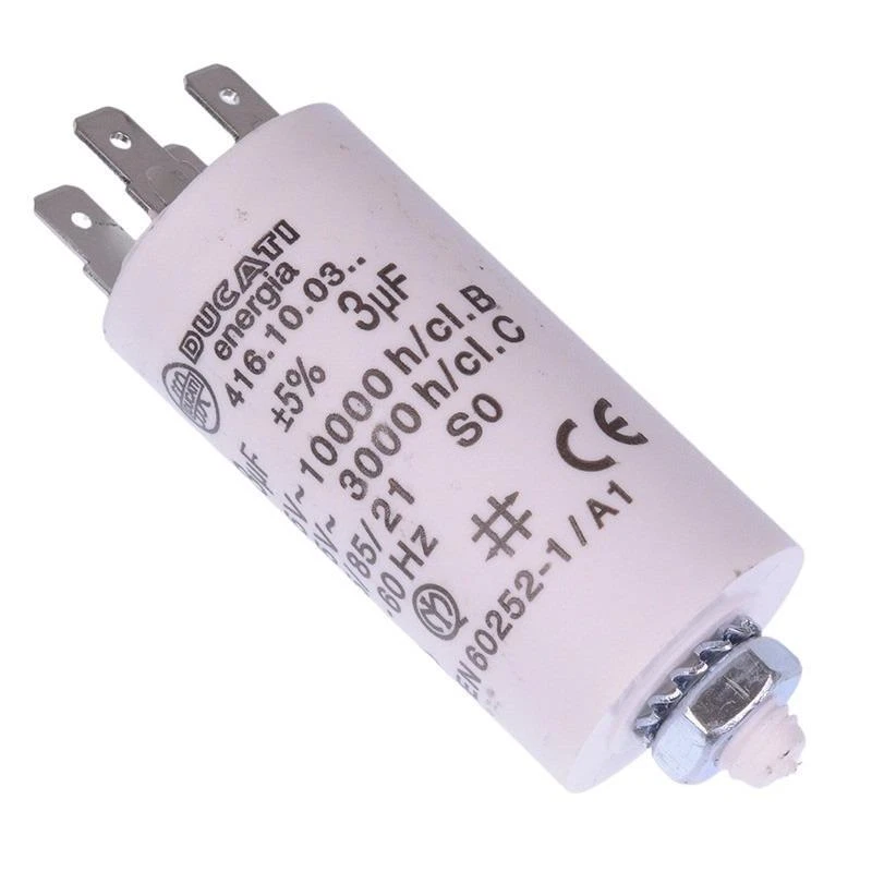 DUCATI ENERGIA 3uF Motor Run Capacitor Metallised Polypropylene 450V