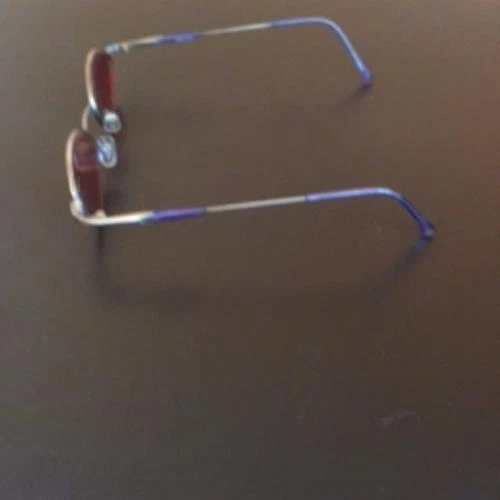 Gafas de segunda mano CYNTHIA ROWLEY marco metálico modelo CR49 AZUL hechas en Japón Foto 2 de 4