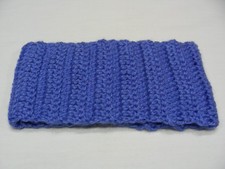 BLUE - HAND KNITTED - 4 INCH - ONE SIZE HEADBAND 