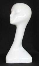 18 in H Female Mannequin Head Bust Form Display Mannequin Glossy White MH51-GW