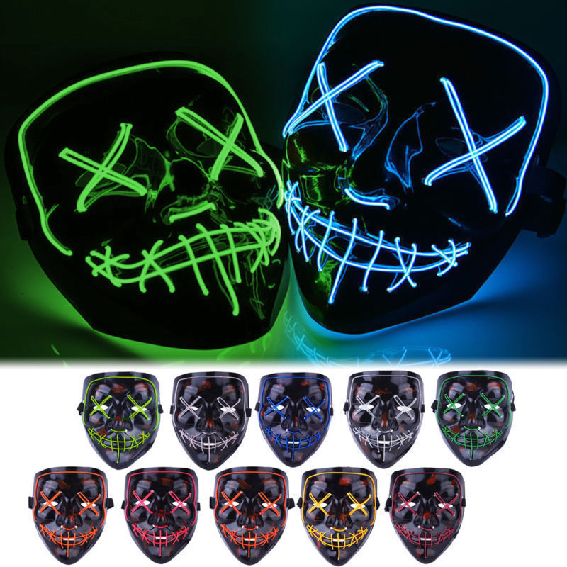Halloween Clubbing Iluminar "Puntos" Máscara LED Disfraz Rave Juegos con disfraces EDC Fiesta
