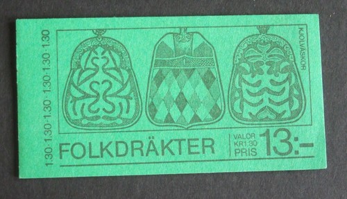 Suecia 1979 Folleto de Disfraces y Joyas Campesinas Estampillada sin montar o nunca montado como nuevo - Imagen 2 de 2