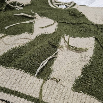 Vintage Kzoom Made, Green Color Block Heavy Thick Sweater (Larger 