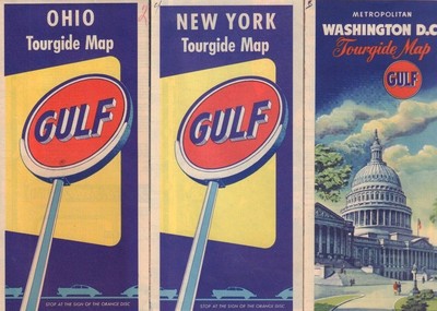Gulf Tourgide Maps Washington DC, Ohio, New York Circa 1950s 062217nonDBE