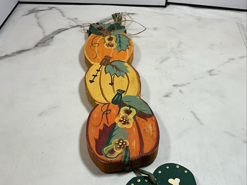 36" Length Welcome Sign Fall Leaves Orange Pumpkin Indoor Outdoor Autumn Hanging - Picture 10 of 21