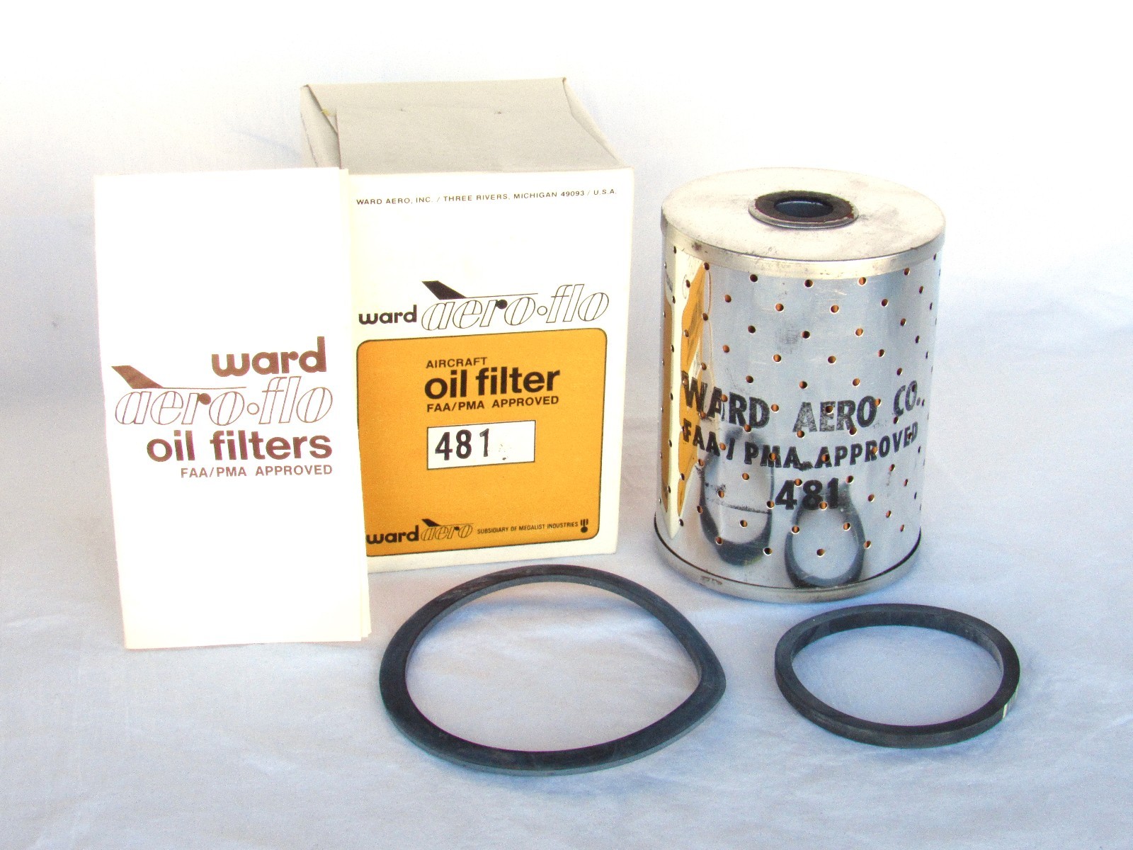 NEW WARD Aero-Flo 481 - Aviation Aircraft Engine - Oil Filter - FAA / PMA 
