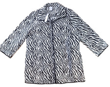 NEW Chicos Travelers Zebra Print Open Jacket Coat Womens Sz 2 12-14 Orig 159
