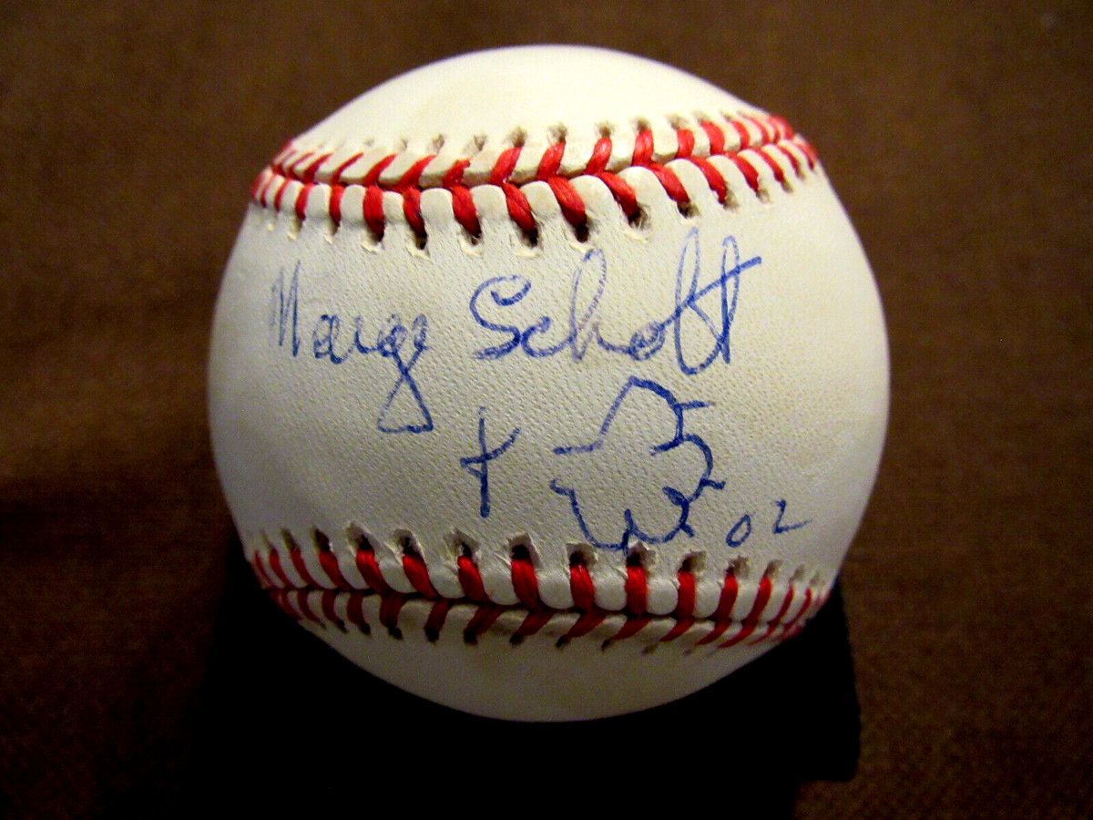 MARGE SCHOTT 1990 WSC CINCINNATI REDS OWNER SIGNED AUTO VINTAGE