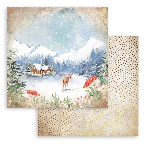 Stamperia - HOME FOR THE HOLIDAYS - 6" X 6" Double Sided Paper Pad - 10 SHEETS - Picture 6 of 12